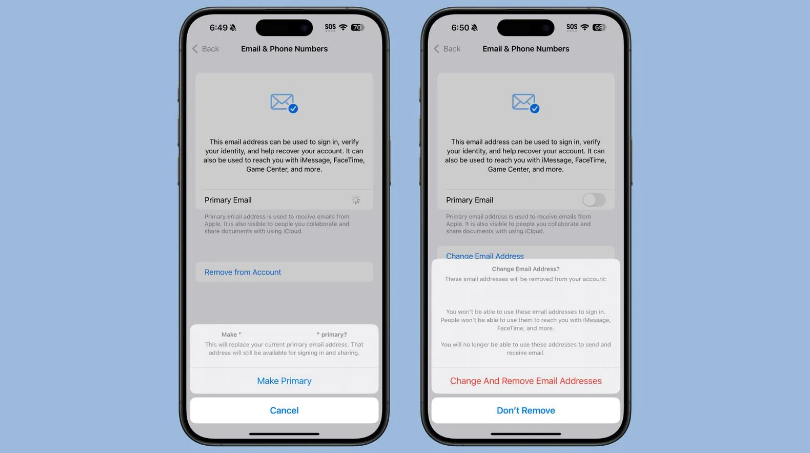 西乡塘苹果手机维修分享苹果 iOS 18.1 支持设置“主要”邮箱地址并更改 iCloud 邮箱 